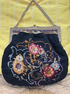 "Thank You If You Favored One of My Items! You Will Receive 10% Off an Item of Your Choice, Unless It is on Sale, CODE17. Thank you. 1920's PETIT POINT Bags/Petit Point Handbags/Petit Point Purses/20's Handbags/Needlepoint Purses/Antique Purses/Near MINT Condition 1920's Morgan Reeves Petit Point Handbag Ornate Purse Frame in Brass Gorgeous Pansy Design and a Pretty Stripe Pattern Around the Sides and Bottom Patented February 9, 1926 (engraved on the inside top of the frame) You open this Lovely Victorian Style Embroidered Rectangular Bag, Antique Handmade Multicolor Bags, Antique Multicolor Handmade Bags, Antique Style Multicolor Evening Bags, Antique Multicolor Rectangular Bag, Antique Multicolor Rectangular Bags, Antique Handmade Pouch Bag, Snakeskin Purse, Purse Frame