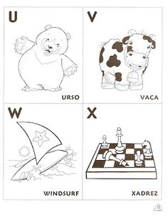 the letter u worksheet with pictures of animals, letters and numbers to color