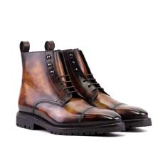 Frankoz Patina Jumper Boots - Premium Men Dress Boots from Que Shebley - Shop now at Que Shebley Tuxedo Accessories, Cap Toe Boots, Outfit Comfortable, Men's High Top Sneakers, Mens Dress Boots, Elevated Style, Military Inspired, Goodyear Welt, Printed Leather