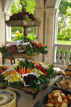 a table filled with different types of food