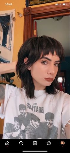 Soft Shag Medium Hair, Alternative Haircut For Straight Hair, 2023 Alt Hair Trends, Lady Mullet Straight Hair, Short Shag With Short Bangs, Grunge Mullet Straight Hair, Medium Punk Haircut, Shag Mullet Shoulder Length, Alternative Haircuts Straight Hair