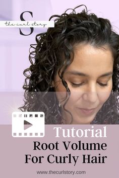 Curly Hair with Lifted Roots - Routine for Volume and Lift at the Roots / Top of Curly Hair Styling Lift Routine, Root Volume, Volume Curls, Curl Definition, Wavy Curly Hair, Curly Hair Routine