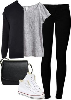 #look Converse Shoes Outfit, Comfy Casual Outfits, Character Outfits, Denim Outfit, Comfy Casual, Outfits With Leggings, Dress Codes, Autumn Winter Fashion, Winter Fashion