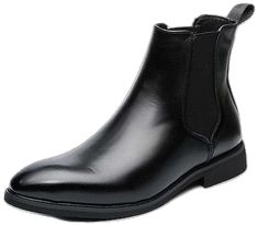 Formal Winter Ankle Martin Boots, Elegant Black Chelsea Boots For Winter, Fitted Ankle Chelsea Boots For Winter, Elegant Fitted Chelsea Boots For Winter, Formal Fall Faux Leather Chelsea Boots, Formal Faux Leather Chelsea Boots For Fall, Fitted Martin Boots For Business In Fall, Fitted Chelsea Boots For Fall Workwear, Elegant Winter Chelsea Boots With Round Toe