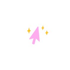 a pink and gold arrow with five stars on the side, against a white background