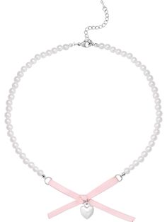 PRICES MAY VARY. Add a sweet final touch to your neck, goes well with any outfit with this stunning necklace to elevate your look with Y2K coquette cutecore aesthetic Choker style, 14” in length with 2” extender, faux round pearls, dainty heart with ribbon bow drops, adjustable fit, lobster clasp closure Pearlcore comes back as a combination of sophisticated '20s and glamorous '30s accessories added a modern aesthetic touch, also become neutral-gender for men and women Our motto is Confidence - 30s Accessories, Coquette Accessory, Aesthetic Choker, Heart With Ribbon, Cutecore Aesthetic, Coquette Jewelry, Kawaii Coquette, Y2k Kawaii, Coquette Pink