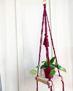 a hanging planter with plants in it