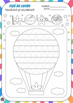 a hot air balloon coloring page for kids