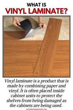 an ad for vinyl laminate with the caption what is vinyl laminate?