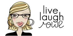 a woman with glasses and the words live laugh rowe on her face, in front of a white background