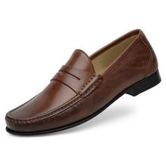 Mocassim casual masculino couro liso detalhe faixa conforto - jacomett Leather Shoes, Leather