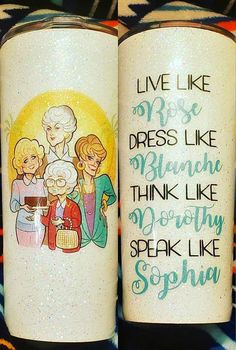 two coffee mugs with the words live like they are dressed like princesses, think like no other people speak like sohna