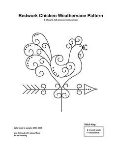 the pattern for a bird with an arrow on it