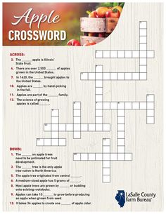 an apple crossword puzzle is shown