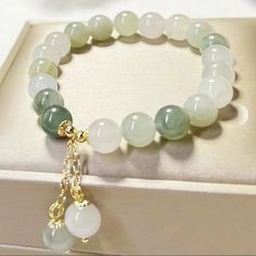 Lucky Buckle Natural Stone Bracelet Elegant High Quality Jade Bead Bracelet Colorful Beaded Jade Bracelet, Elegant Jade Crystal Bracelet With Round Beads, Adjustable Jade Pearl Bracelet With Round Beads, Green Crystal Bracelet With Colorful Beads, Pearl Bracelet With Jade And Natural Stones, Pearl Bracelet With Jade Round Beads, Elegant Green Charm Bracelet With Round Beads, Jade Pearl Bracelet With Natural Stones, Elegant Beaded Jade Stretch Bracelet