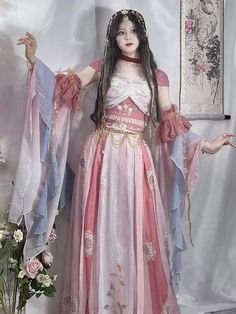 Chinese Hanfu Dress, Dunhuang, Mesh Corset, Short Hair Wigs, Chinese Hanfu, Dance Dress, Wig Accessories, Beauty Expert