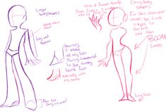 the concept sketches for an animated character