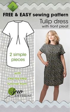 the sewing pattern for this dress is easy to sew and has two different variations