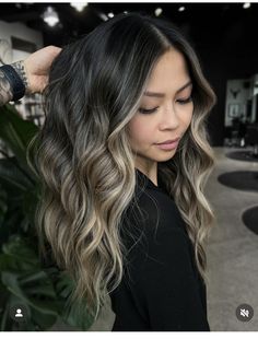 Hair Balayage On Black Hair, Blonde Balayage On Dark Hair, Balayage On Black Hair, Balayage Brunette To Blonde, Balayage On Dark Hair, Black Hair Ideas, Blonde Hair Balayage, Black To Blonde Hair, Blonde Hair With Roots