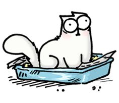 a cartoon cat sitting in a bath tub