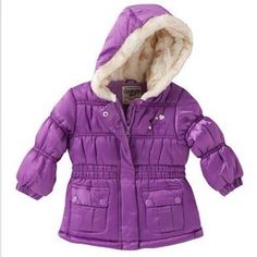 Brand New With Tags And Sealed In Manufacturer Plastic Bag! Oshkosh Clothing Takes The Chill Out Of Winter. She'll Be Cozy And Stylish In This Girls' Oshkosh Hooded Jacket. Toddler Girls Size 12 Months Color: Purple Darling "Oshkosh Girl" And Heart Appliques Add Girlish Charm. Hood Protects Her From The Elements. Elastic Waistband And Cuffed Wrists Ensure A Snug Fit. Faux-Fur And Plush Lining Keep Her Warm. Button & Zip Front Long Sleeves 2-Pocket Msrp $70 Tagged Casual Winter Outerwear For Playtime, Cute Winter Outerwear With Fleece Lining, Cute Outerwear With Fleece Lining For Cold Weather, Cute Outerwear With Fleece Lining For Winter, Cute Purple Winter Outerwear, Cute Winter Outerwear For Playtime, Month Colors, Kids Jacket, Toddler Girls