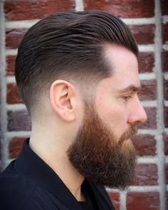 Slicked Back Hair Men With Beard, Slick Back With Beard, Indian Military Haircut For Men, Slick Back Haircut, Blonde Beard, Hair Colour Design, Gents Hair Style, Faded Hair, Cool Hairstyles For Men