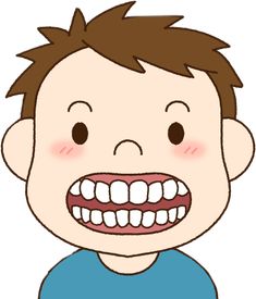 a boy with his mouth wide open and missing the upper part of his teeth clipart