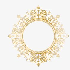 an ornate gold frame on a white background with space for your text or image in the center