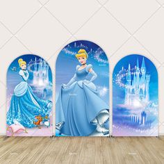 an image of disney princess wallpapers in the living room with wood flooring