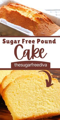 the sugar free pound cake has been sliced and is ready to be eaten