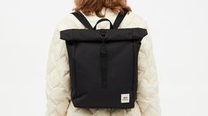 SUSTAINABLE BACKPACK Casual Black Backpack With Laptop Sleeve, Black Functional Backpack With Laptop Sleeve, Functional Black Backpack With Laptop Sleeve, Sustainable Backpack, Backpack For School, Rolling Backpack, Free Day, Zipper Top, Office Accessories