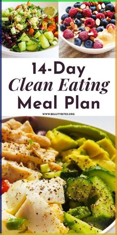 14-day clean eating meal plan for beginners with nourishing healthy recipes and a grocery list to help you start eating healthy! This meal plan includes easy healthy breakfasts, lunches, dinners and snacks as well as meal prep tips to help you get started! Healing Meals Clean Eating, Healthy Meal Substitutes, Simple Healthy Grocery List, Healthy Simple Meal Plan, Gut Healthy Diet Plan, Healthy Gut Meal Plan, Quick And Easy Healthy Dinner Recipes Clean Eating Low Carb, Clean Simple Eats Recipes, Eat To Live 6 Week Plan