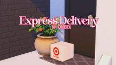 a plant is sitting next to an object that says express delivery by ombii