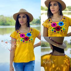 This Beautiful Mexican Blouse is full of colorful florals that are hand embroidered by Mexican Artisans in Chiapas. This blouse is beautiful and one of a kind! This blouse comes in one size which fits sizes Small and Medium. Spring Yellow Tops With Resham Embroidery, Yellow Resham Embroidery Top For Spring, Embroidered Yellow Summer Blouse, Bohemian Yellow Tops With Floral Embroidery, Yellow Bohemian Tops With Floral Embroidery, Yellow Embroidered Summer Blouse, Embroidered Yellow Blouse For Summer, Yellow Cotton Tops With Resham Embroidery, Yellow Floral Embroidered Folk Top