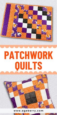 patchwork quilts with the words patchwork quilts on it and an image of two