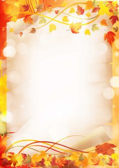 an autumn background with falling leaves and a place for your text or image to be added