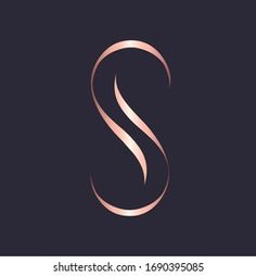 the letter s is inscribed in pink gold on a black background