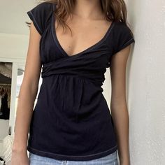 Abercrombie babydoll top! Super soft and cute for... - Depop Open Neckline Top, Short Sleeve Babydoll Top, Babydoll Tops Aesthetic, Babydoll Tube Top, Flowy Babydoll Top, Black Babydoll Top, Cute Babydoll Tops, Y2k Babydoll Top, 2000s Babydoll Top