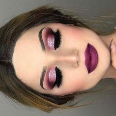 Pink Smoky Eye, Winter Make-up, Winter Make Up, Glitter Makeup Looks, Princess Makeup, Wedding Makeup Tips, Purple Makeup