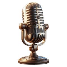 an old fashioned microphone is shown against a white background