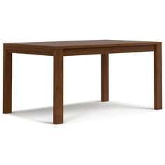 a wooden table with two legs and a square top on an isolated white background,