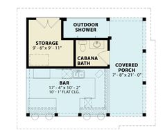 the floor plan for a small house with two bathrooms and an attached bathroom area is shown