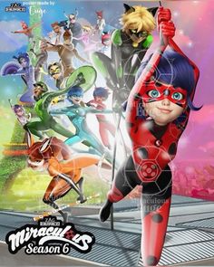 an animated movie poster with the characters from cartoon tv series, megagirl season 6