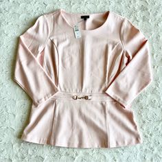 Nwt Talbots Women’s Size Small Light Pink 3/4 Sleeve Sweater/Top With Buckle Accent! Flaws: None, This Piece Is Brand New Measurements: -Pit To Pit: 18” -Length: 24.5” -Sleeve Length (From Pit): 14” Pink Spring Workwear Top, Pink Spring Tops For Workwear, Pink Top For Spring Workwear, Pink Spring Top For Work, Elegant Pink Blouse With 3/4 Sleeves, Pink 3/4 Sleeve Top For Work, Pink Stretch Tops For Work, Stretch Pink Tops For Workwear, Pink 3/4 Sleeve Tops For Spring