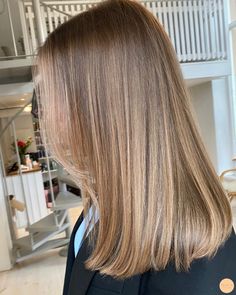 Hair Colour Dark Blonde, Just Under Shoulder Length Hair, Honey Blonde Highlights Medium Length, Natural Balayage Straight Hair, Dark Blonde Hair Straight, Brushlight Hair Blonde, Mini Balayage, Natural Babylights, Blonde Balayage Straight Hair