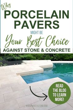 Why Porcelain Pavers Might Be Your Best Choice Against Stone and Concrete Patio With Border, Stone Around Pool, Pool Patio Pavers, Patio Options, How To Lay Pavers, Patio Under Decks, Outdoor Tiles Floor, Beach At Home