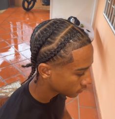 Cornrows Taper Men, Cornrows With Taper Men, Mens 4 Braids Hairstyles, 4 Cornrows, Corn Rows Man, 2000s Cornrows Men, Men’s Straight Back Cornrows, Cornrow Ideas, Afro Hair Fade