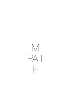 the word mm pai e is written in black and white on a plain background