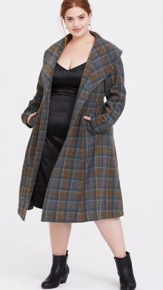 Outlander Clothing, Mackenzie Tartan, Fit And Flare Coat, Military Hoodie, Tartan Coat, Plus Size Coat, Faux Fur Hooded Coat, Plus Size Coats, Plaid Coat