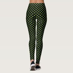 St Patricks Day Halloween Green Polka Dots Black Leggings #Halloween #costumes #cosplay Modern Halloween, St Patricks